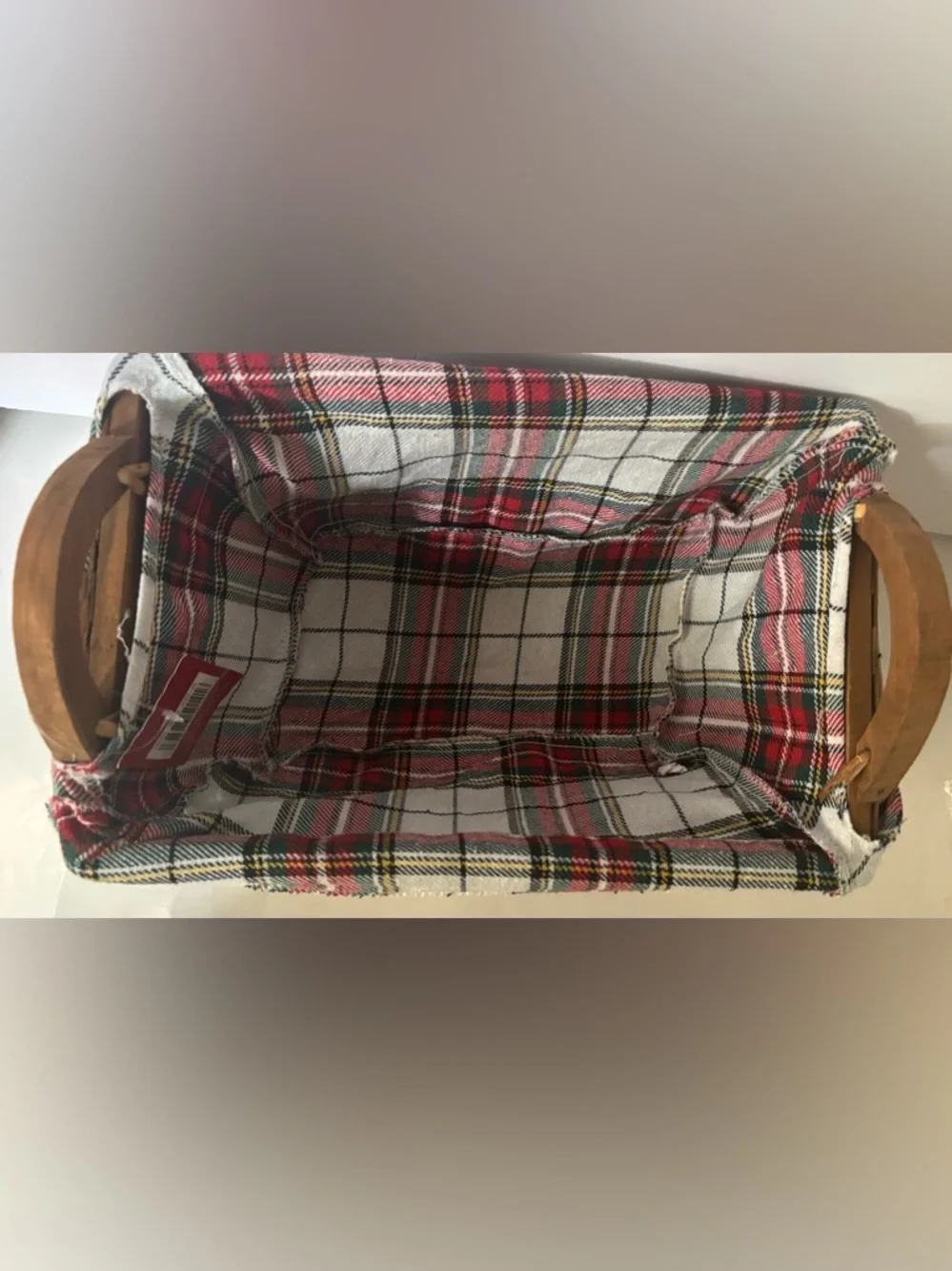 Christmas baskets NEW NWT 2 total square rectangle plaid velvet bow